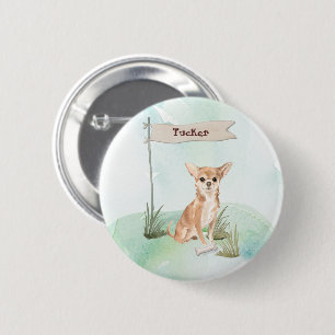 Macaron Rond 5 Cm Nom personnalisé Chihuahua Chien animal de compagn