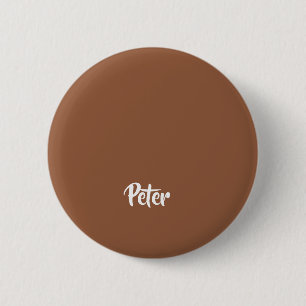 Macaron Rond 5 Cm Nom personnalisé chocolat brun plaine