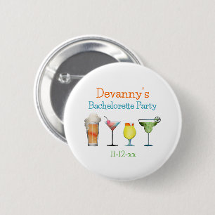 Macaron Rond 5 Cm Nom personnalisé de la fête de bachelorette Date