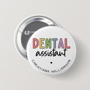 Macaron Rond 5 Cm Nom personnalisé Dental Assistant Cadeau