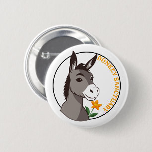 Macaron Rond 5 Cm Nom Personnalisé Donkey Et Flower