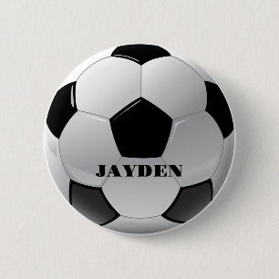 Macaron Rond 5 Cm Nom Personnalisé Football Garçons Personnalisés