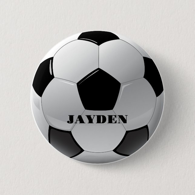 Macaron Rond 5 Cm Nom Personnalisé Football Garçons Personnalisés (Devant)