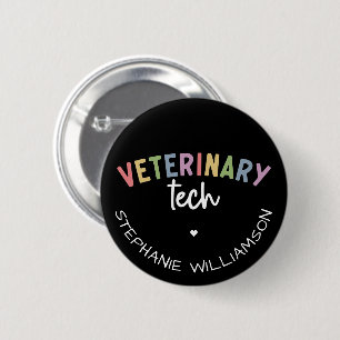 Macaron Rond 5 Cm Nom personnalisé Vétérinaire   Technicien d'vétéri