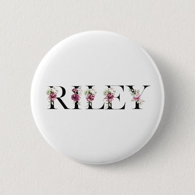 Macaron Rond 5 Cm Nom Riley (Devant)