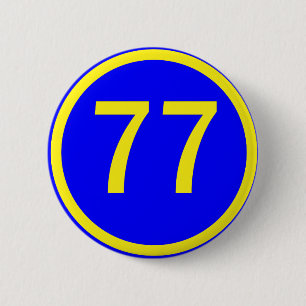Macaron Rond 5 Cm nombre, 77, en cercle