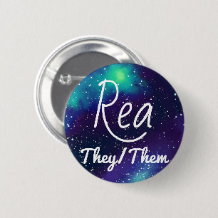 Macaron Rond 5 Cm _nommé + Galaxie personnalisable de pronoms
