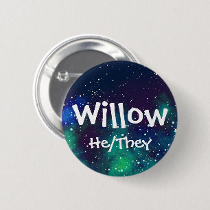 Macaron Rond 5 Cm _nommé + Galaxie personnalisable de pronoms