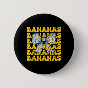 Macaron Rond 5 Cm Noms de famille Bananes Rétro Coquette Bow Femmes