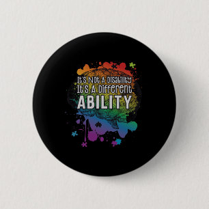 Macaron Rond 5 Cm Non Handicap Une capacité différente Autisme