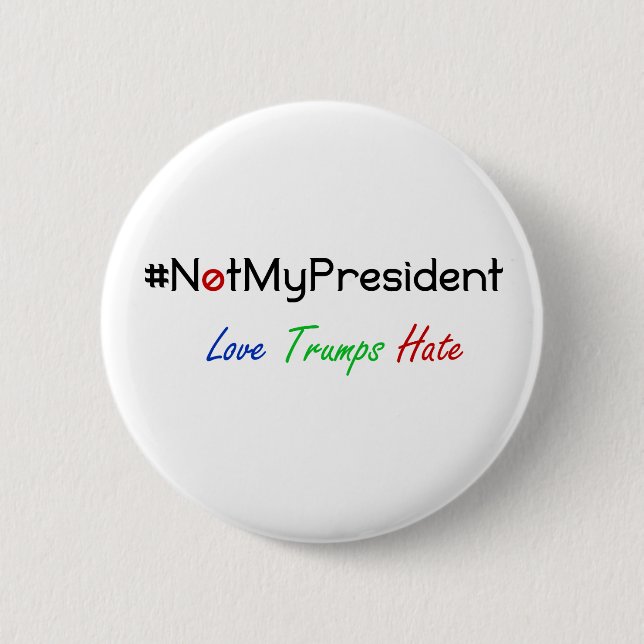 Macaron Rond 5 Cm Non mon Président Never Trump Button (Devant)