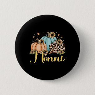 Macaron Rond 5 Cm Nonni Leopard Femmes Citrouilles Thanksgiving Fall