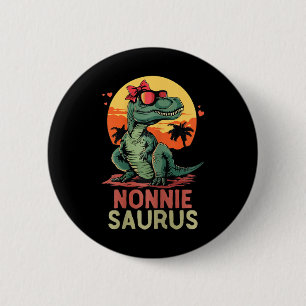 Macaron Rond 5 Cm Nonniesaurus Dino Dinosaur Nonnie-saurus T-rex Fun