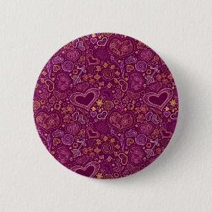 Macaron Rond 5 Cm Norme de coeurs, bouton rond de pouce de 2 ¼