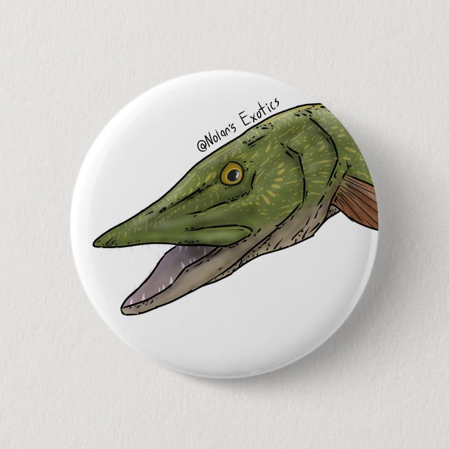 Macaron Rond 5 Cm Northern Pike pin (Devant)
