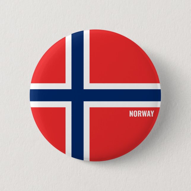 Macaron Rond 5 Cm Norvège Drapeau charmant patriotique (Devant)