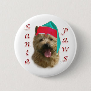 Macaron Rond 5 Cm Norwich Terrier Père Noël Paws