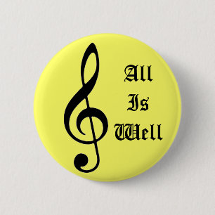 Macaron Rond 5 Cm Note de musique, AllIsWell