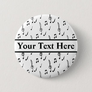 Macaron Rond 5 Cm note de musique Motif Musique Thème Treble Clef