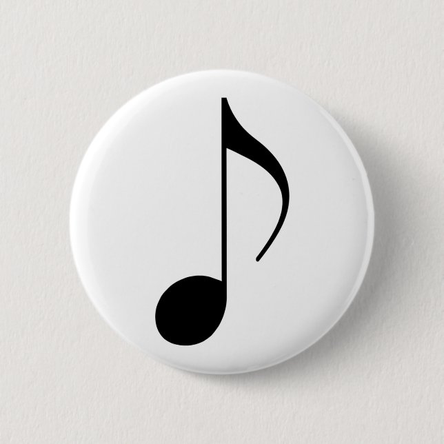 Macaron Rond 5 Cm note musicale noire (Devant)