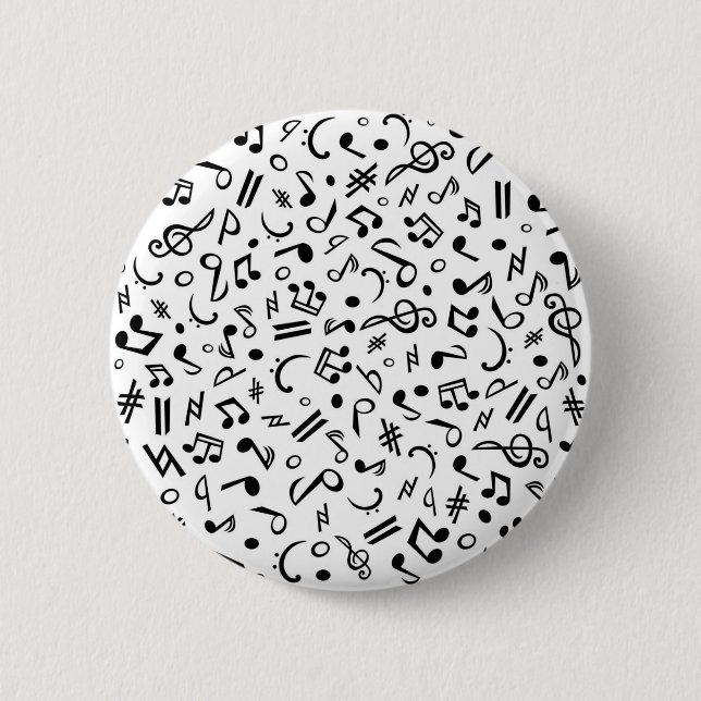 Macaron Rond 5 Cm notes de musique (Devant)