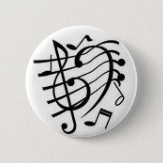 Macaron Rond 5 Cm notes de musique (Devant)