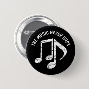 Macaron Rond 5 Cm Notes de musique noire