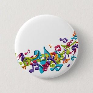 Macaron Rond 5 Cm notes et bruits colorés frais de musique