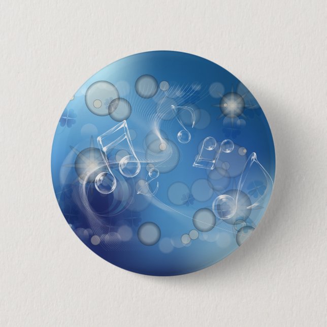 Macaron Rond 5 Cm Notes musicales en verre d'Imaginaire (Devant)