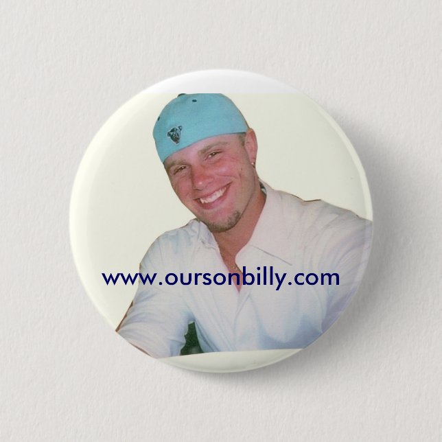 Macaron Rond 5 Cm Notre bouton de Billy de fils (Devant)