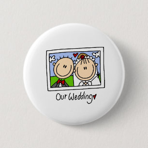 Macaron Rond 5 Cm Notre bouton de mariage