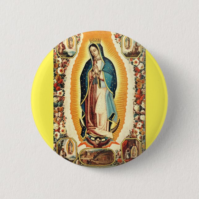Macaron Rond 5 Cm Notre-Dame de Guadalupe (Devant)