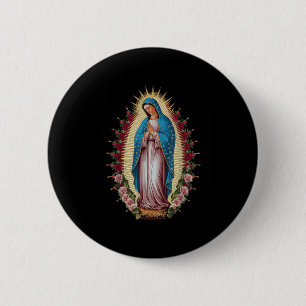 Macaron Rond 5 Cm Notre-Dame De Guadalupe Vierge Marie