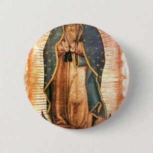 Macaron Rond 5 Cm Notre-Dame De Guadalupe Vintage