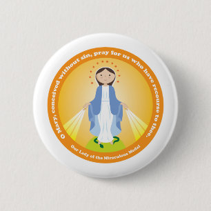 Macaron Rond 5 Cm Notre-Dame de la Médaille Miraculeuse