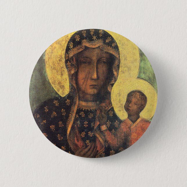 Macaron Rond 5 Cm Notre Madame de Czestochowa (Devant)