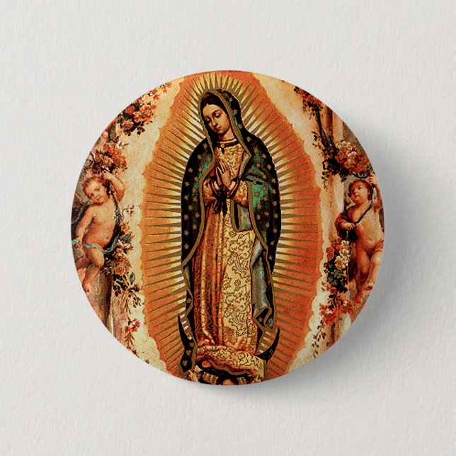 Macaron Rond 5 Cm Notre Madame de Guadalupe (Devant)