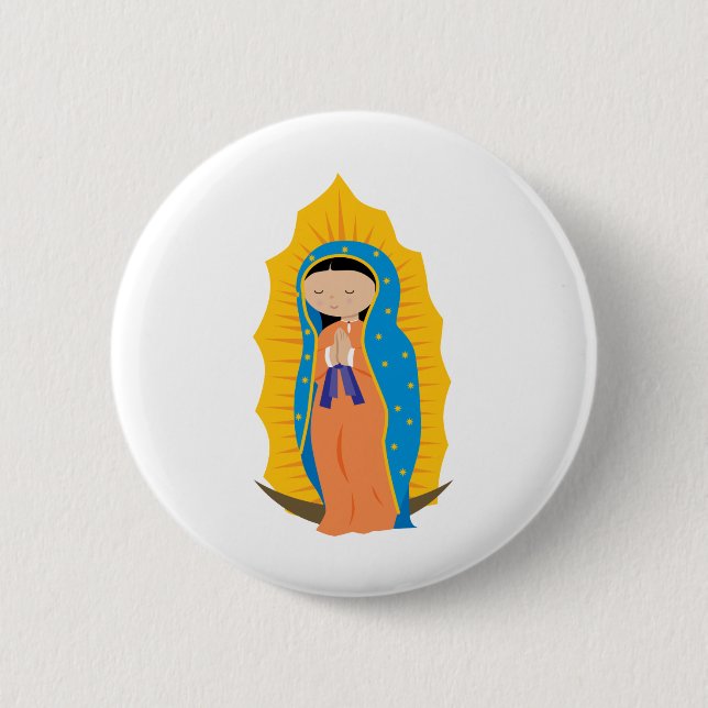 Macaron Rond 5 Cm Notre Madame de Guadalupe (Devant)