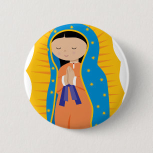 Macaron Rond 5 Cm Notre Madame de Guadalupe