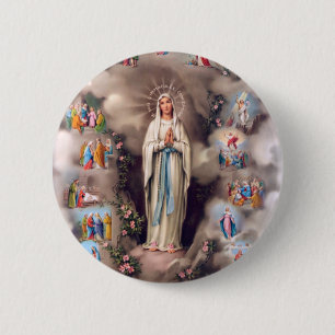 Macaron Rond 5 Cm Notre Madame de Lourdes