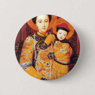 Macaron Rond 5 Cm Notre Madame de Vierge Marie chinois de la Chine