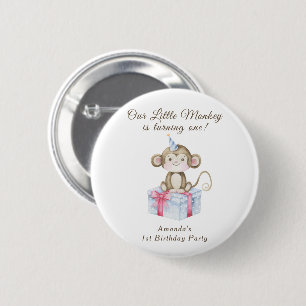Macaron Rond 5 Cm Notre petit singe premier anniversaire