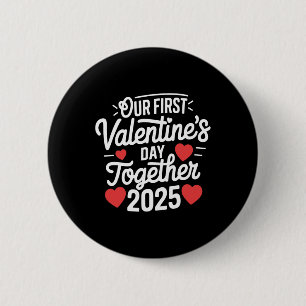 Macaron Rond 5 Cm Notre premier jour de la Saint-Valentin ensemble S