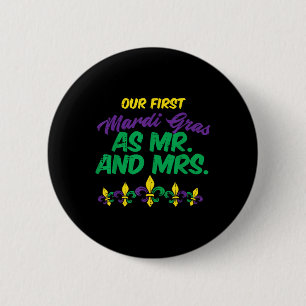 Macaron Rond 5 Cm Notre Premier M. Mardi Gras New Orleans M'A Engagé