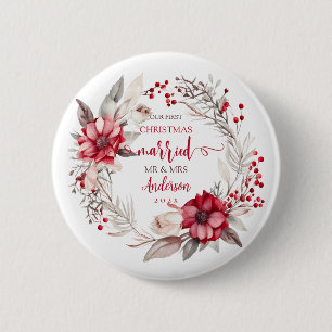 Macaron Rond 5 Cm Notre premier mariage de Noël