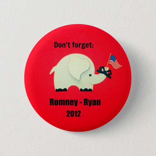 Macaron Rond 5 Cm N'oubliez pas : Romney - Ryan 2012 (Devant)