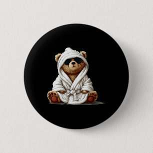 Macaron Rond 5 Cm Nounours ours en peluche cool en robe de chambre p
