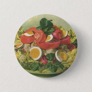 Macaron Rond 5 Cm Nourriture vintage, Salade Bio Mélange Vert Mesclu