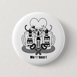 Macaron Rond 5 Cm "Nous aimons la bière !"モ ノ ロ ク ("Nous aimons la b