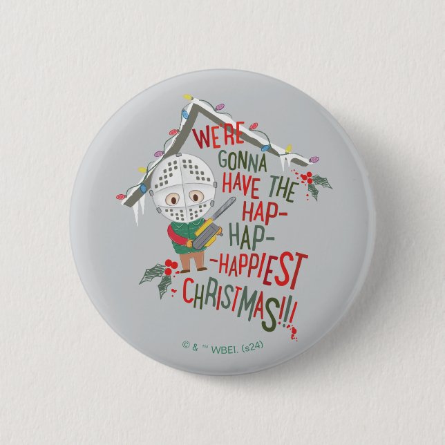 Macaron Rond 5 Cm Nous allons avoir le Noël le plus heureux (Devant)